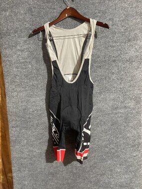 Felt Cycling Bib Shorts Mens Medium Black Red Padded Chamois 7 Inseam Bike